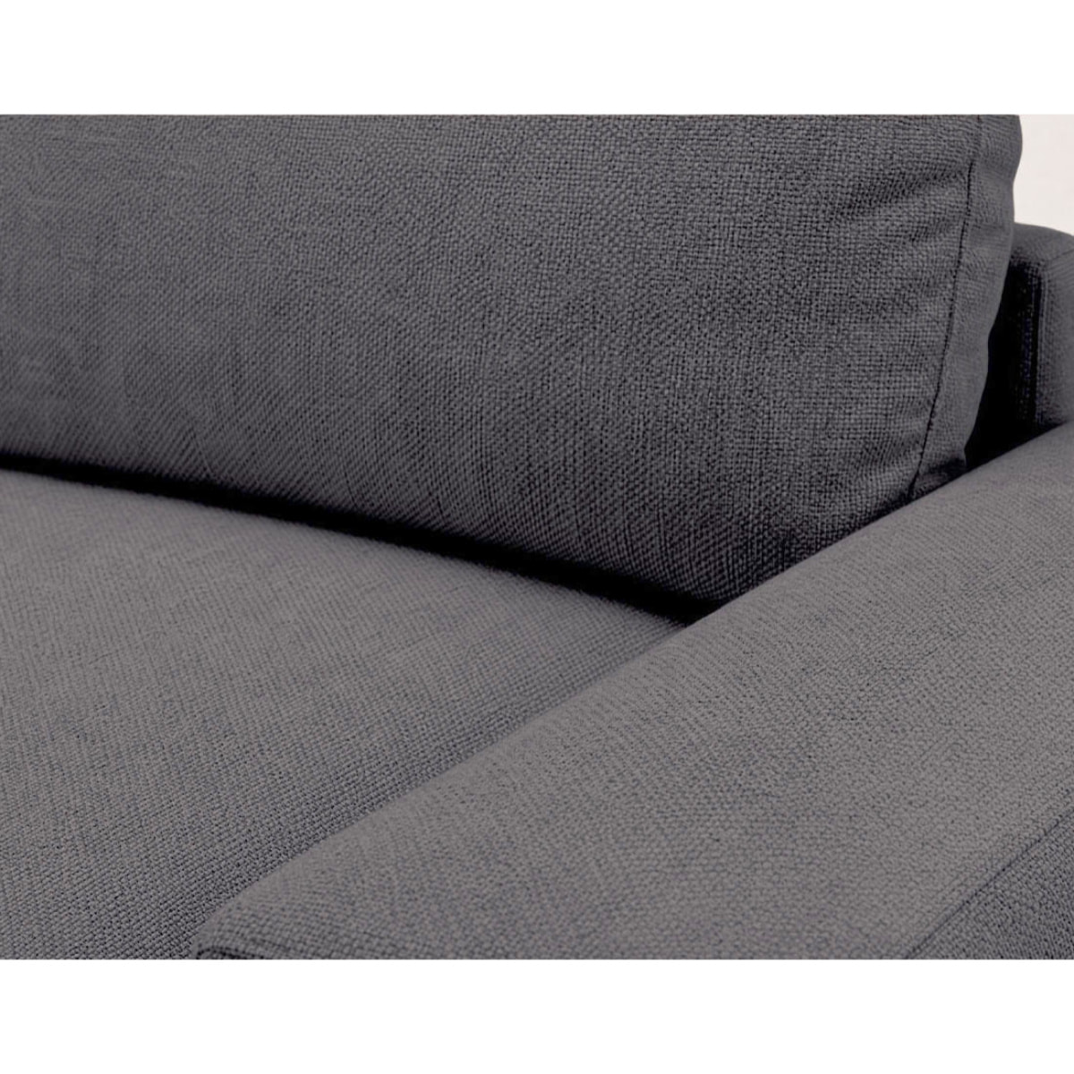 Tama - Canapé d'angle droit 4 places convertible avec coffre en tissu - Gris