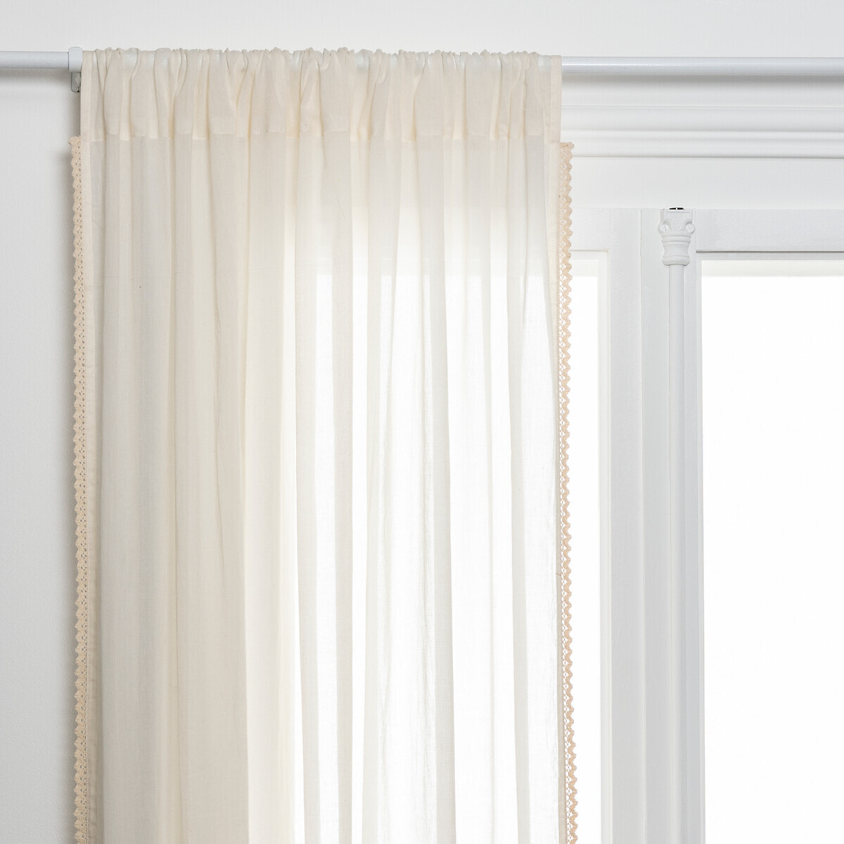 Voilage dentelle Little cottage blanc 140x240cm