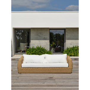 RAMATUELLE - Salon bas de jardin 5 places en aluminium et résine tressée