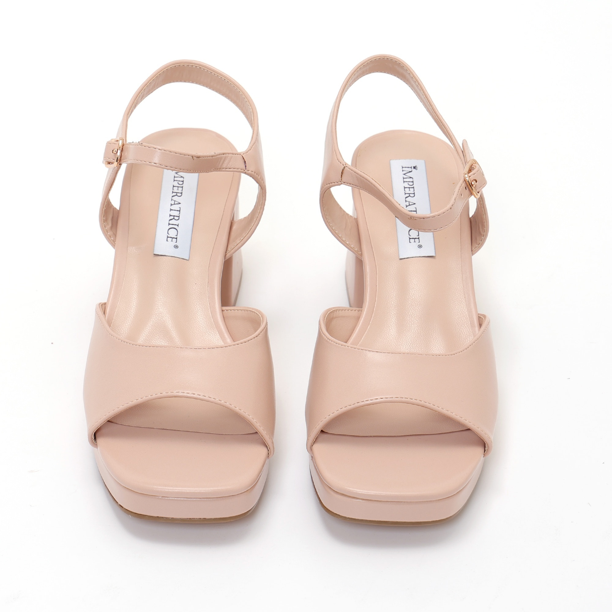 Sandali in simil pelle con tacco comodo