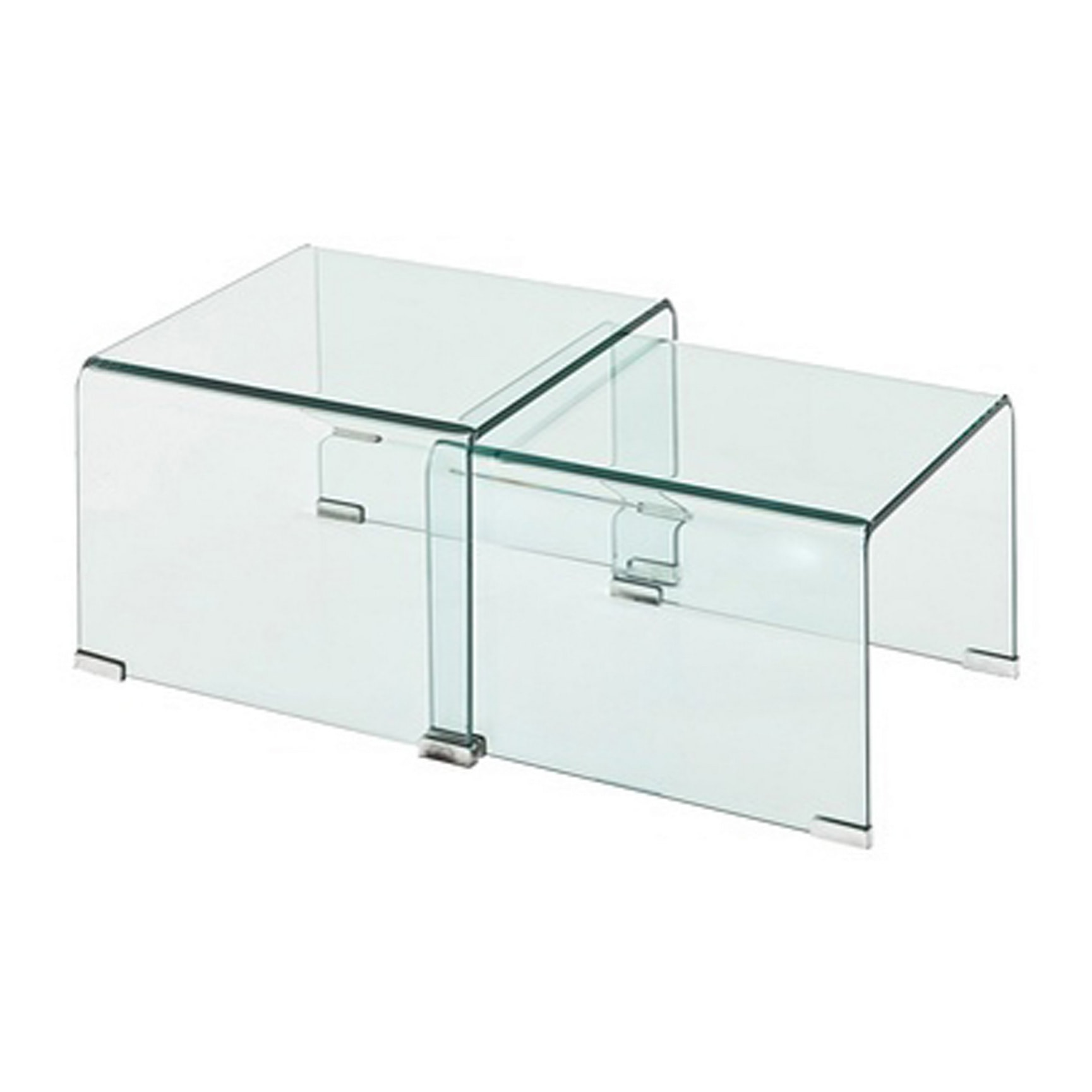 Lot de 2 tables basses Tomasucci CRISTALDOUBLE, en verre, 49 × 44,5 × 33 cm