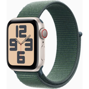 Montre connectée APPLE WATCH SE 44mm Lumière Stellaire/Vert Loop Cell