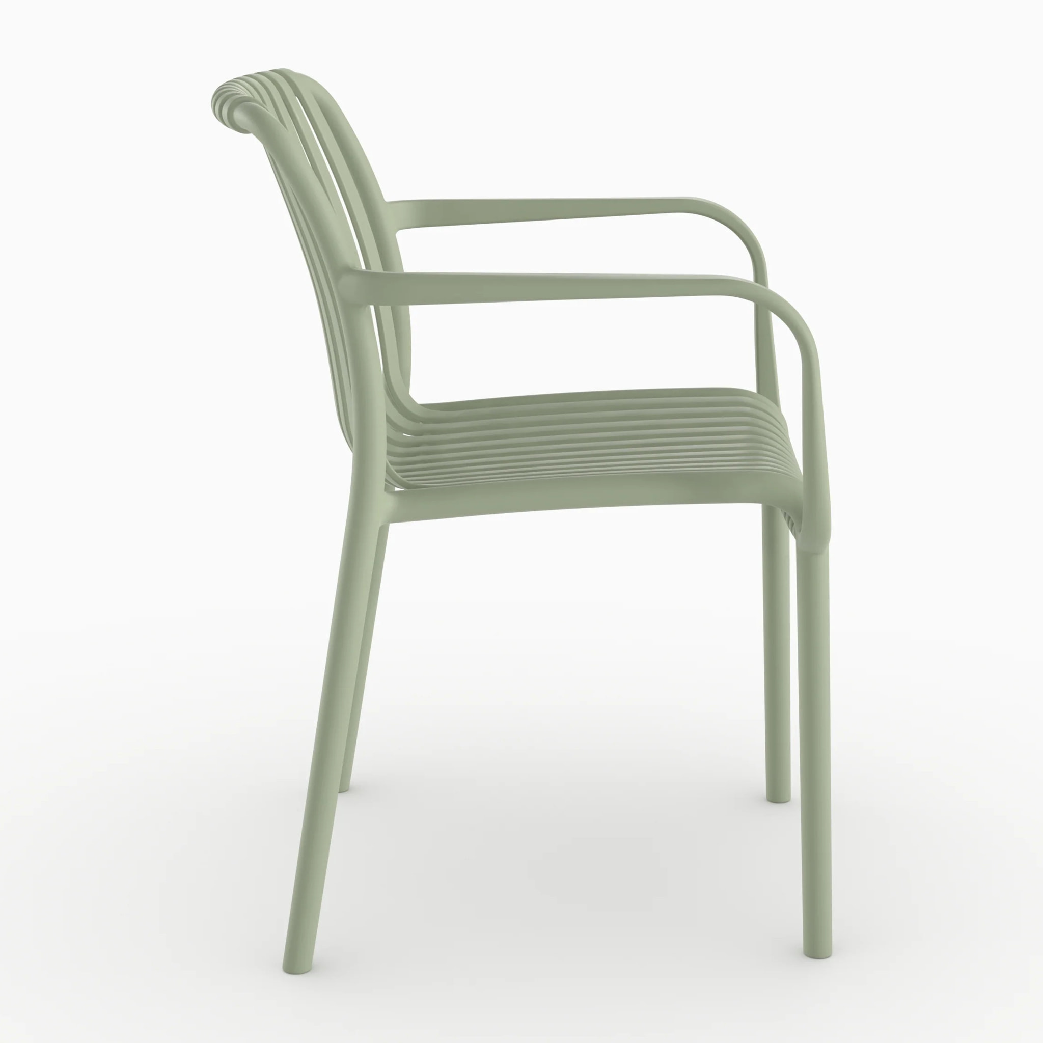 Lot de 2 chaises de jardin empilables en plastique vert pastel - Ivy