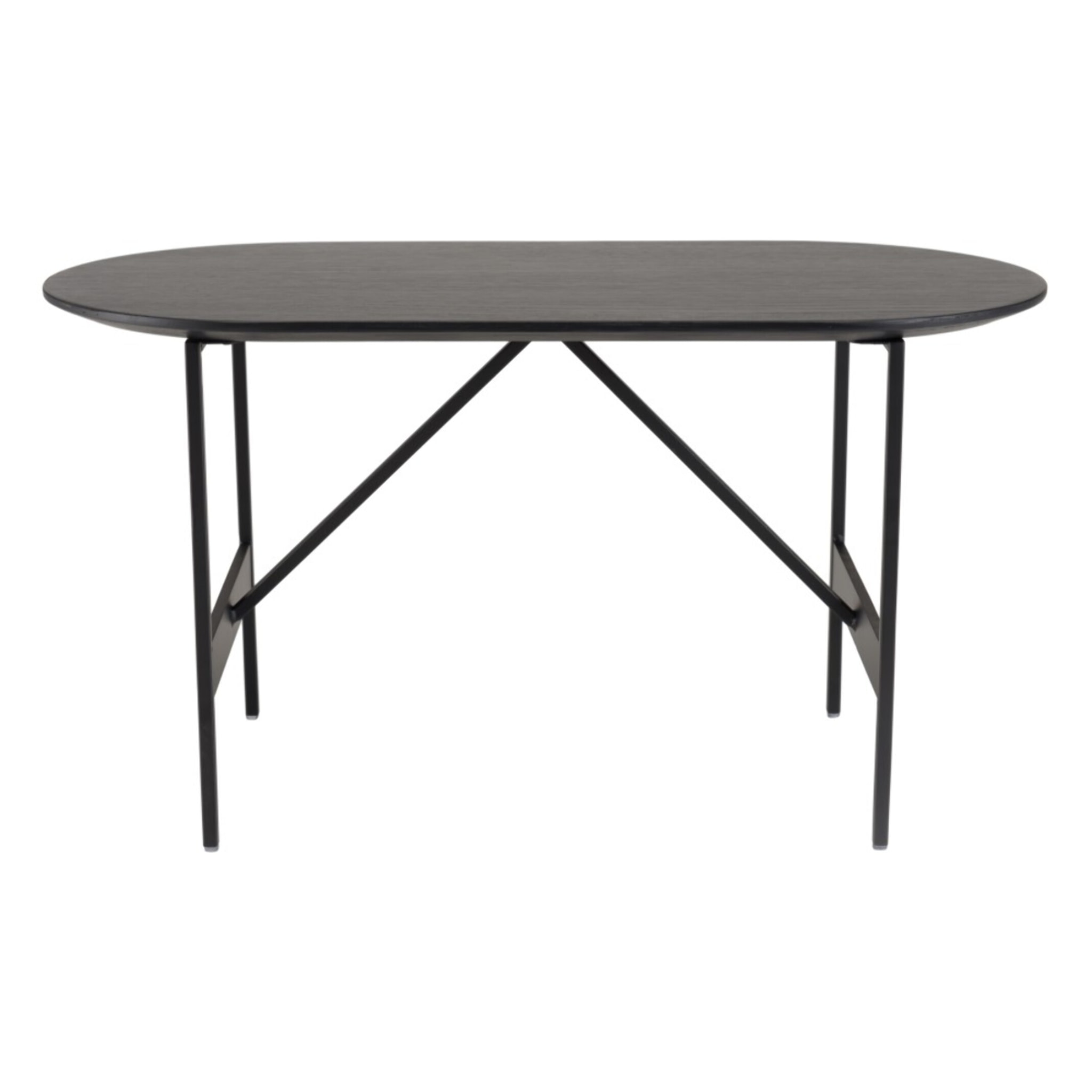 DALY - Table basse ovale noire 70x35cm piètement métal