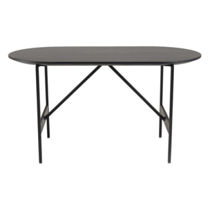 DALY - Table basse ovale noire 70x35cm piètement métal