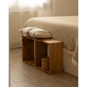 Estanteria de madera maciza en tono roble oscuro con 1 estante Alto: 74 Largo: 40 Ancho: 20