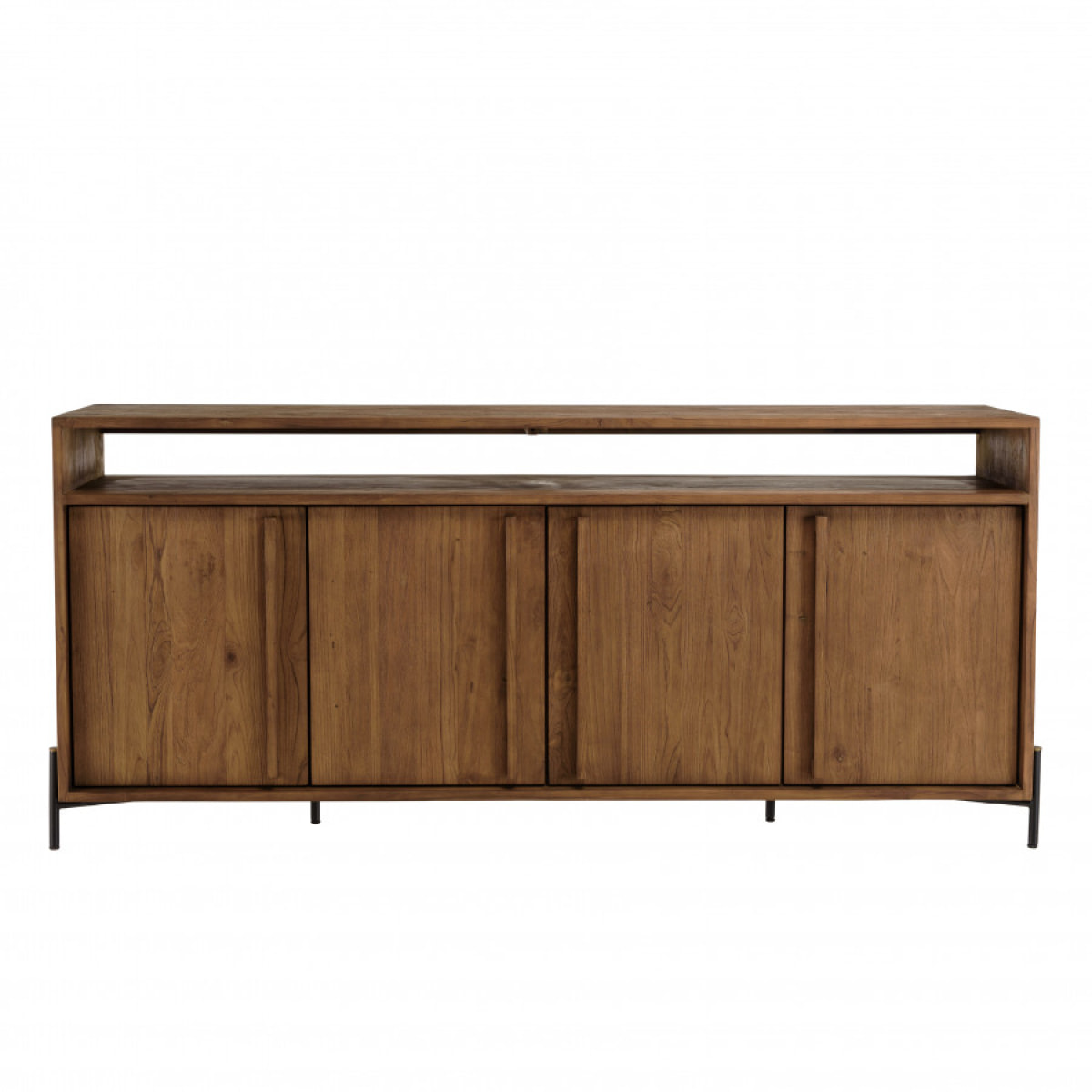 ALIDA - Buffet 4 portes 2 niches en bois de teck recyclé