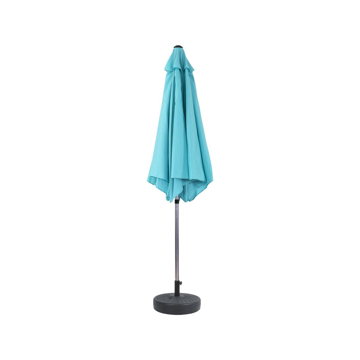 Parasol jardin droit Alu "Sol" - Rond - Ø 3m - Bleu - Avec pied à lester