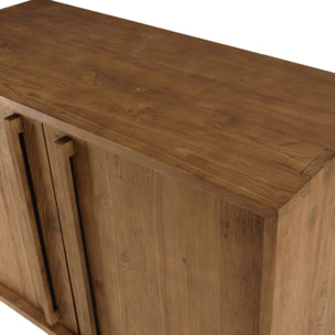 SIXTINE - Buffet 2 portes en bois de teck recyclé pieds en métal noir