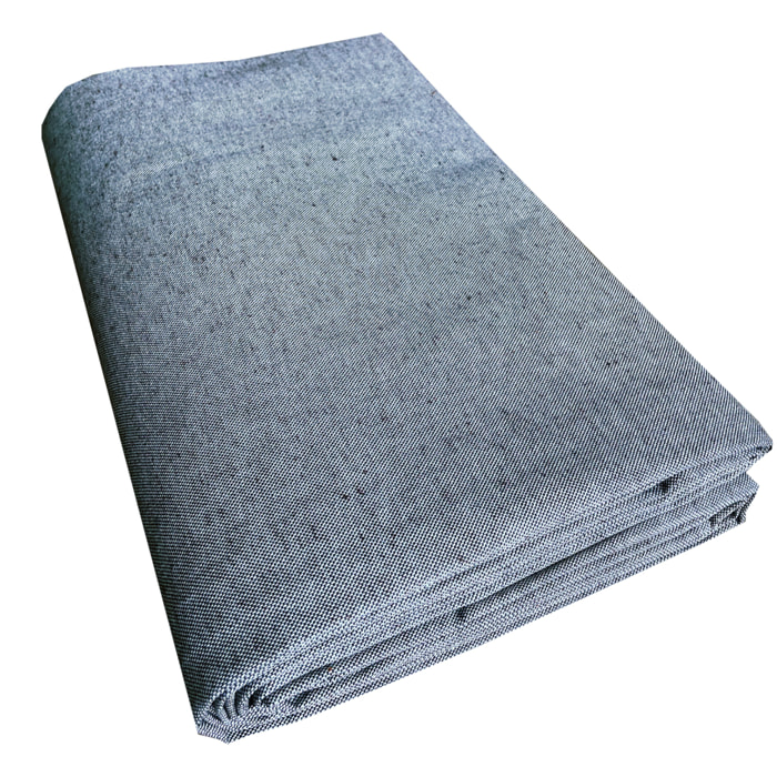 Copriletto copritutto tinto in filo tinta unita blu 100% cotone riciclato