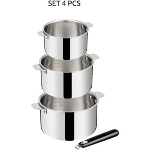 Batterie de cuisine LAGOSTINA Esperta triply 3pcs + poignée