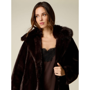 Oltre - Cappotto in tessuto peluche - Marrone
