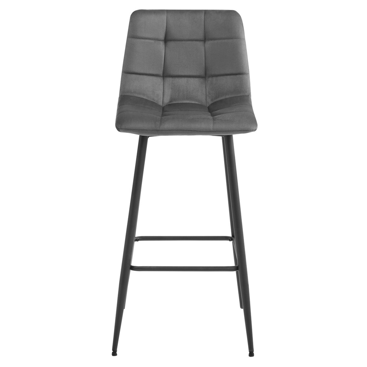 Sgabello bar Arceto in velluto grigio scuro con gambe nere