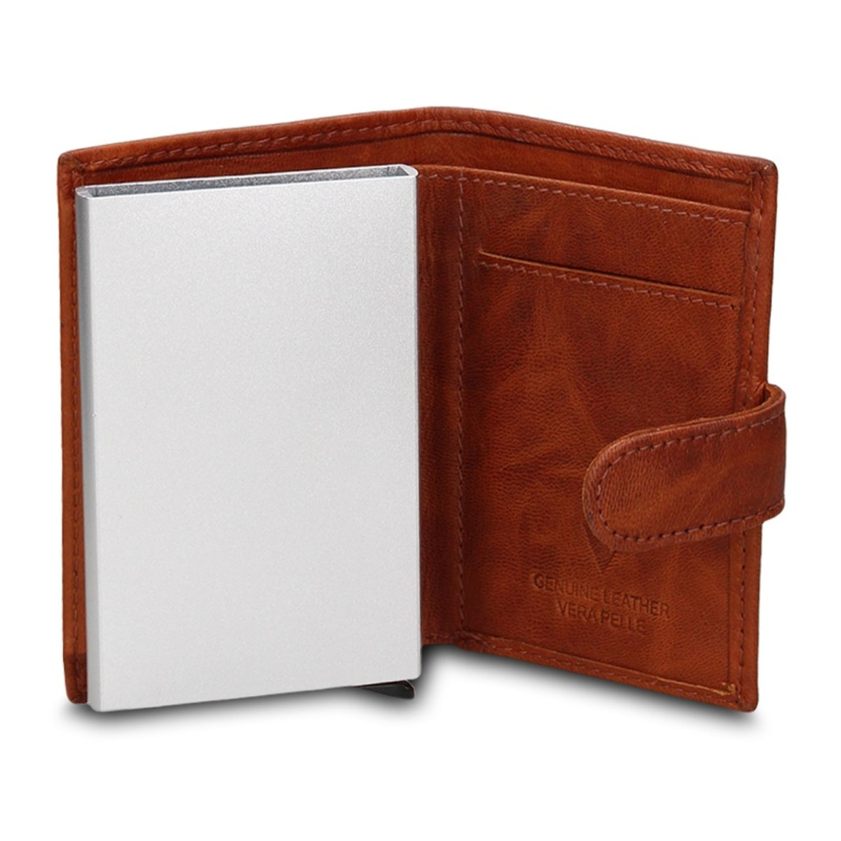 Portafoglio uomo in vera pelle - Modello Bastian Pro - Casual - 6.5 x 10.5 x 2.0 cm