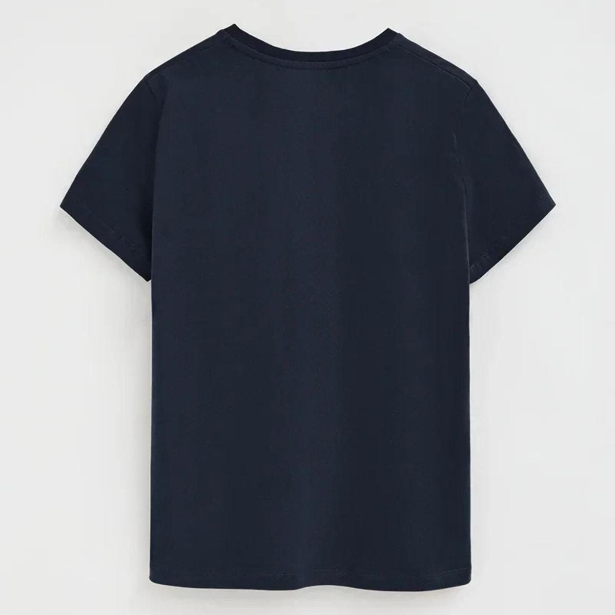 Camiseta azul marino de manga corta y cuello pico con bordado Rigby Go