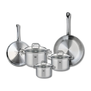 Ensemble de 2 Poêles de cuisson 24 et 28 cm et 3 faitouts 14, 16 et 20 cm Elo Profi Citrin