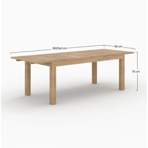 Table de jardin extensible en teck 6 à 10 personnes - Nido