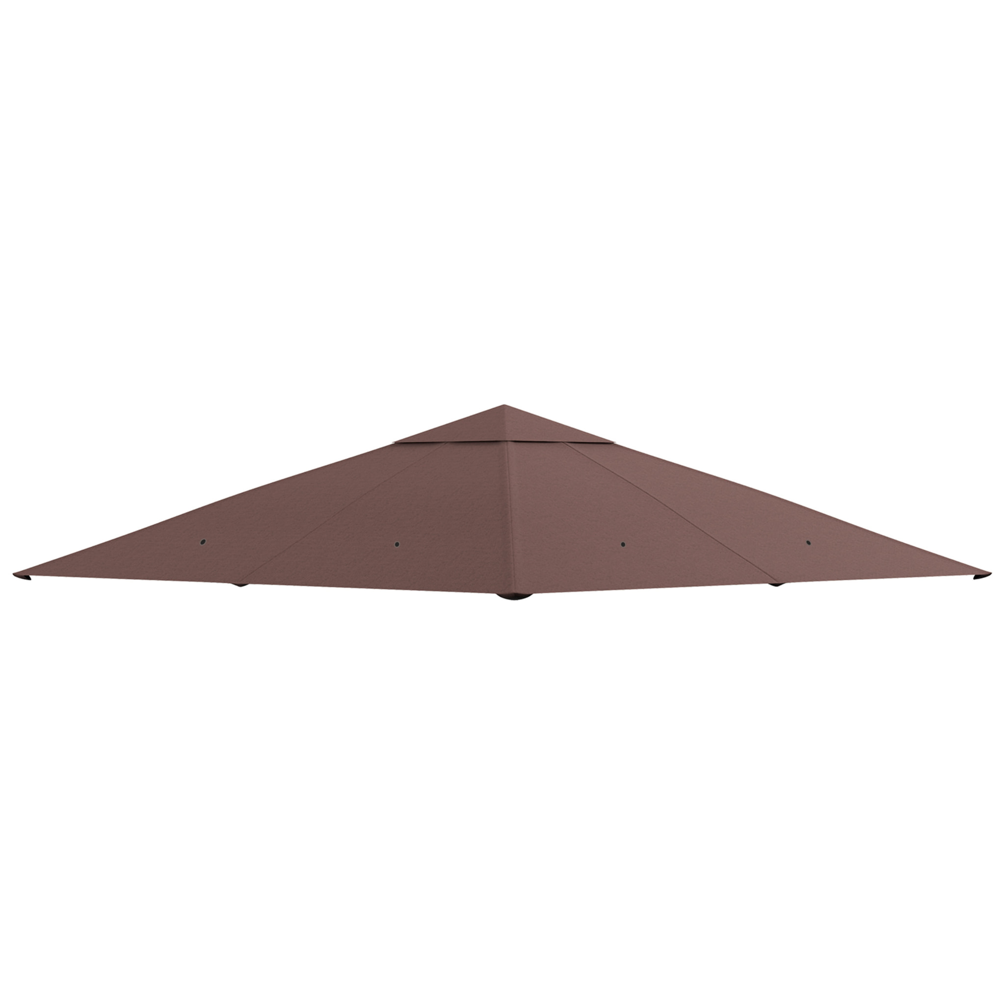 Outsunny Techo de Repuesto para Cenador, 3x3 m, Cubierta de Repuesto con 8 Orificios de Drenaje, Ventilación y Protección UV, SOLO Toldo de Recambio para Pabellón Gazebo, Café