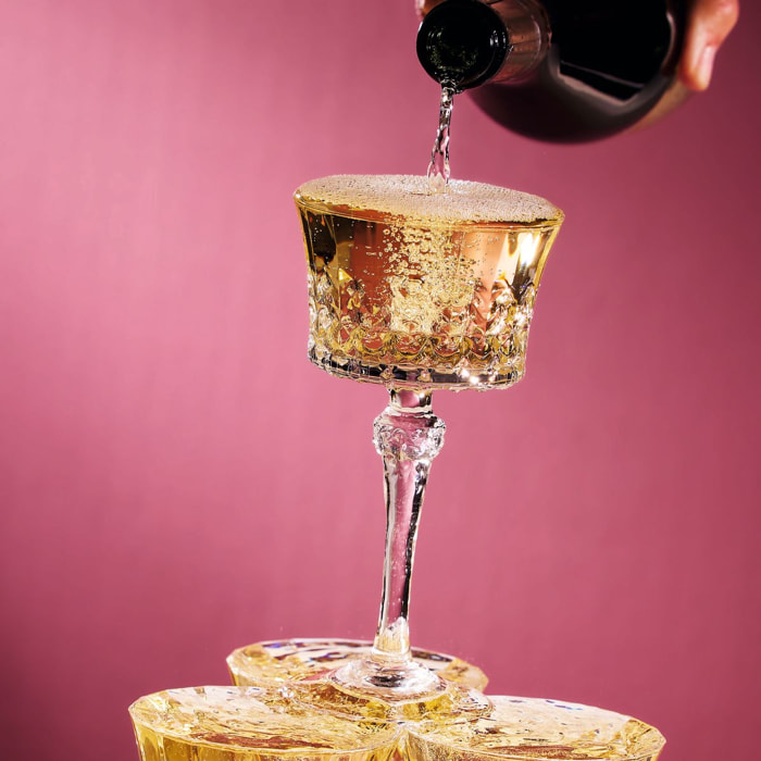 4 coupes à champagne 23 cl Lady Diamond - Cristal d'Arques