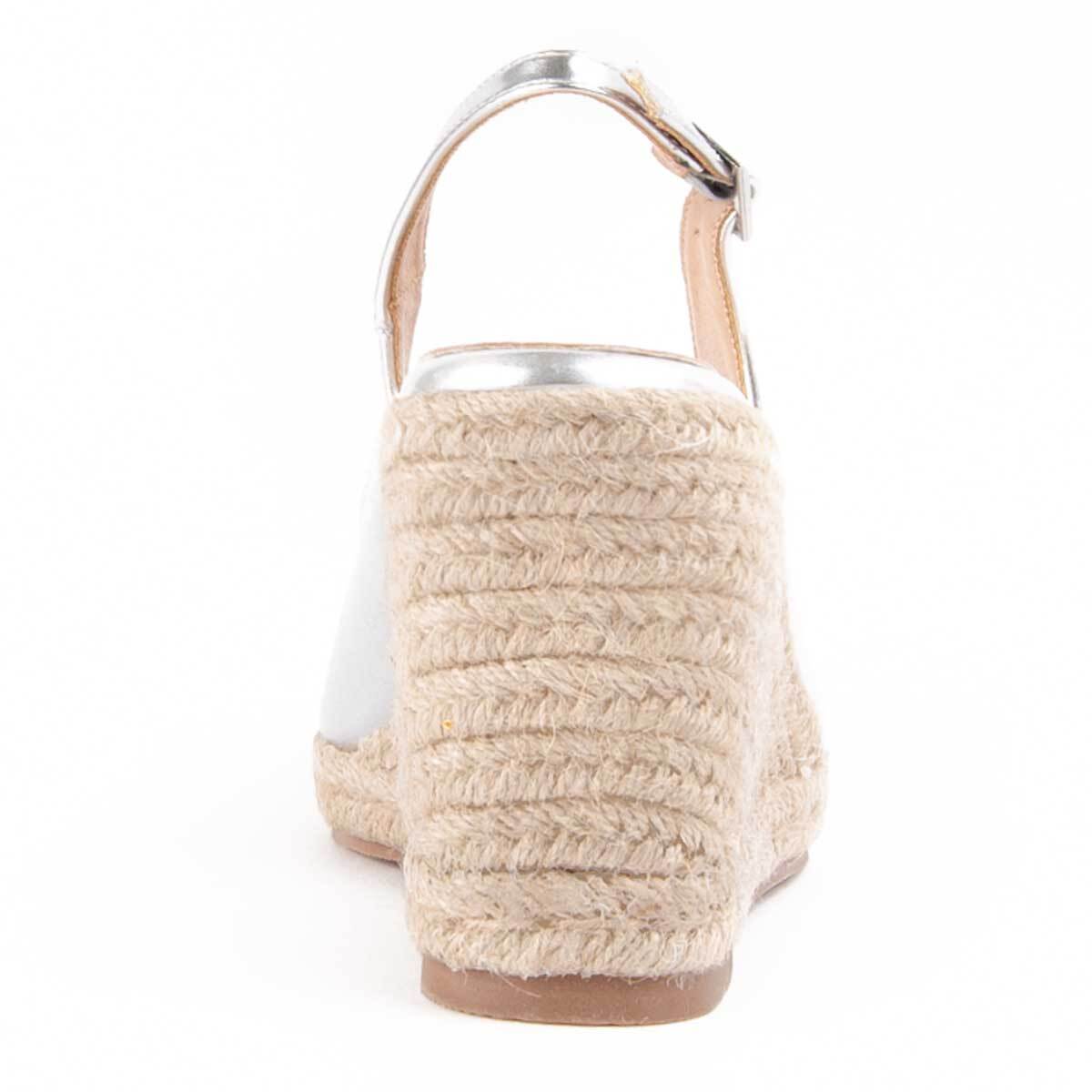 Alpargata De Cuña - Plateado - Altura: 8 Cm