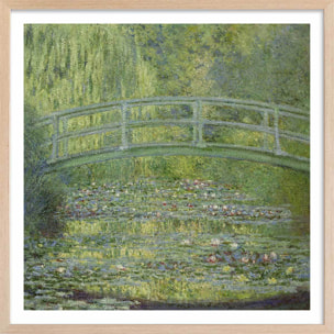 Poster Le pont japonais - Claude Monet Affiche + cadre en bois - Chêne