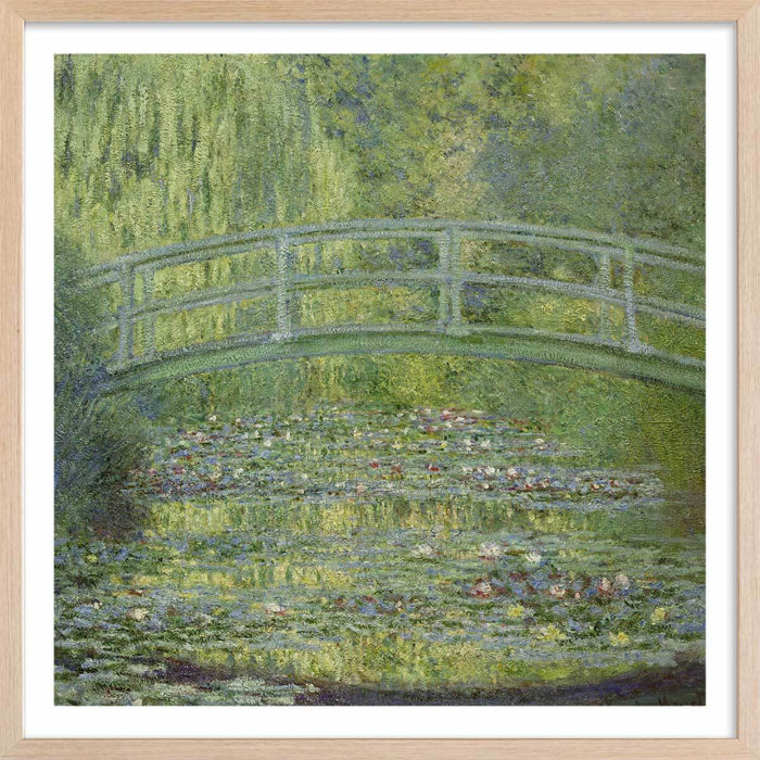Poster Le pont japonais - Claude Monet Affiche + cadre en bois - Chêne