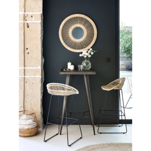 Table de bar carrée 2 personnes en métal gris métallisé 60 cm - Indus