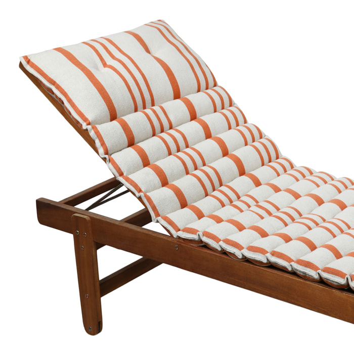 Matelas bain de soleil extérieur à rayures - Orange