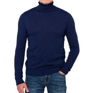 Maglia collo alto Hot Buttered Montagu blu navy