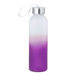 Bidón de cristal y acero inox con 500 ml de capacidad. Tapón de rosca con sellado perfecto y correa para fácil transporte.