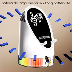 Altoparlante H48 con tecnologia di induzione intelligente che amplifica il suono posizionando il cellulare sopra. Con Bluetooth e luci LED multicolori.