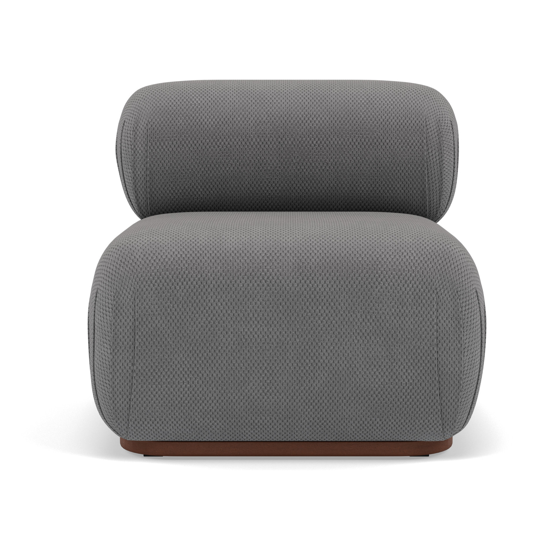 Penelope - module d'assise sans accoudoirs en velours texturé - Gris