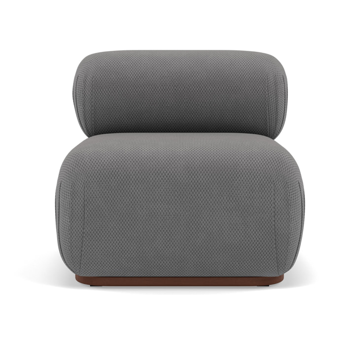Penelope - module d'assise sans accoudoirs en velours texturé - Gris