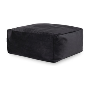 Pouf amovible en velours CORSO 50x50x25 cm noir