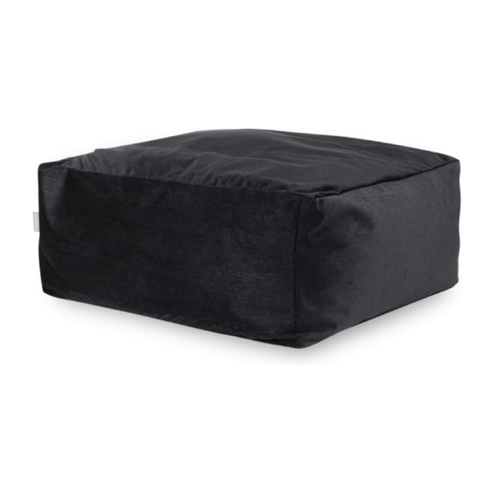 Pouf amovible en velours CORSO 50x50x25 cm noir