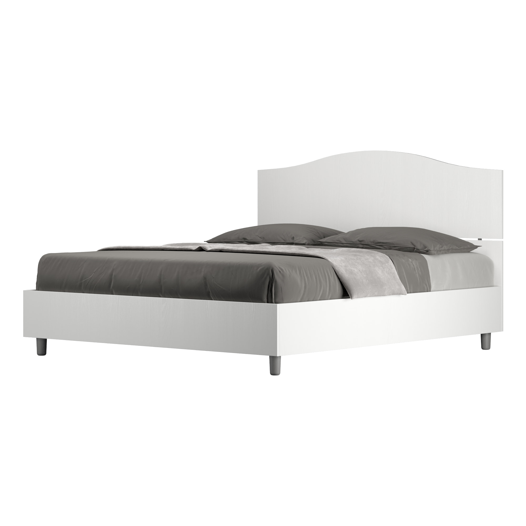 Letto contenitore 160x200 bianco frassino Dores