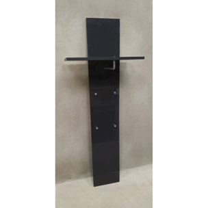 Mobile da ingresso Etesia, Entratina moderna multifunzione, Armadietto multiuso per atrio, 100% Made in Italy, cm 50x27h140, Antracite lucido