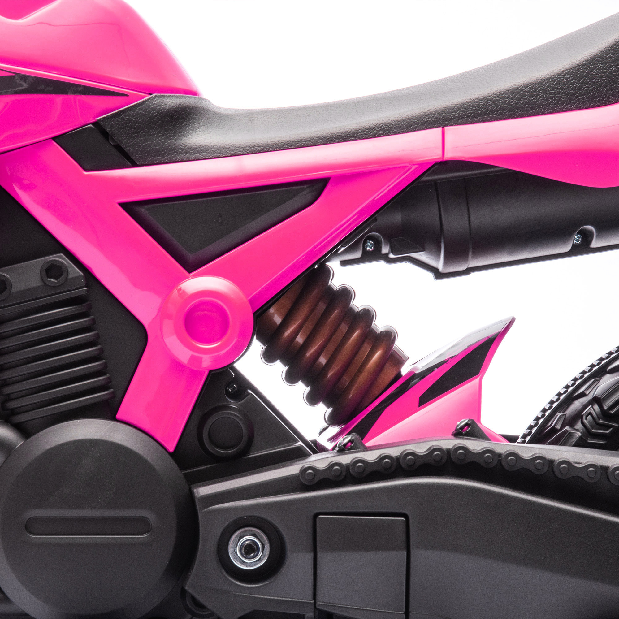 Moto Eléctrica para Niños de +3 Años Moto de Batería 12V para Niños con Ruedas de Entrenamiento Acelerador en Puño y Bocina Carga 30 kg Rosa