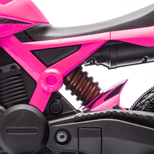 Moto Eléctrica para Niños de +3 Años Moto de Batería 12V para Niños con Ruedas de Entrenamiento Acelerador en Puño y Bocina Carga 30 kg Rosa