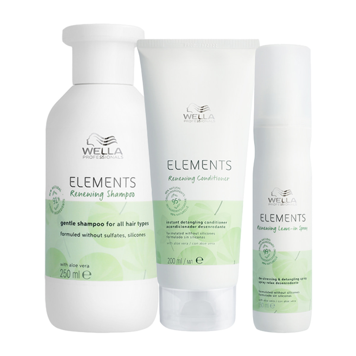 WELLA Kit Elements Renewing Shampoo 250ml +  Conditioner 200ml + Leave-In Spray 150ml