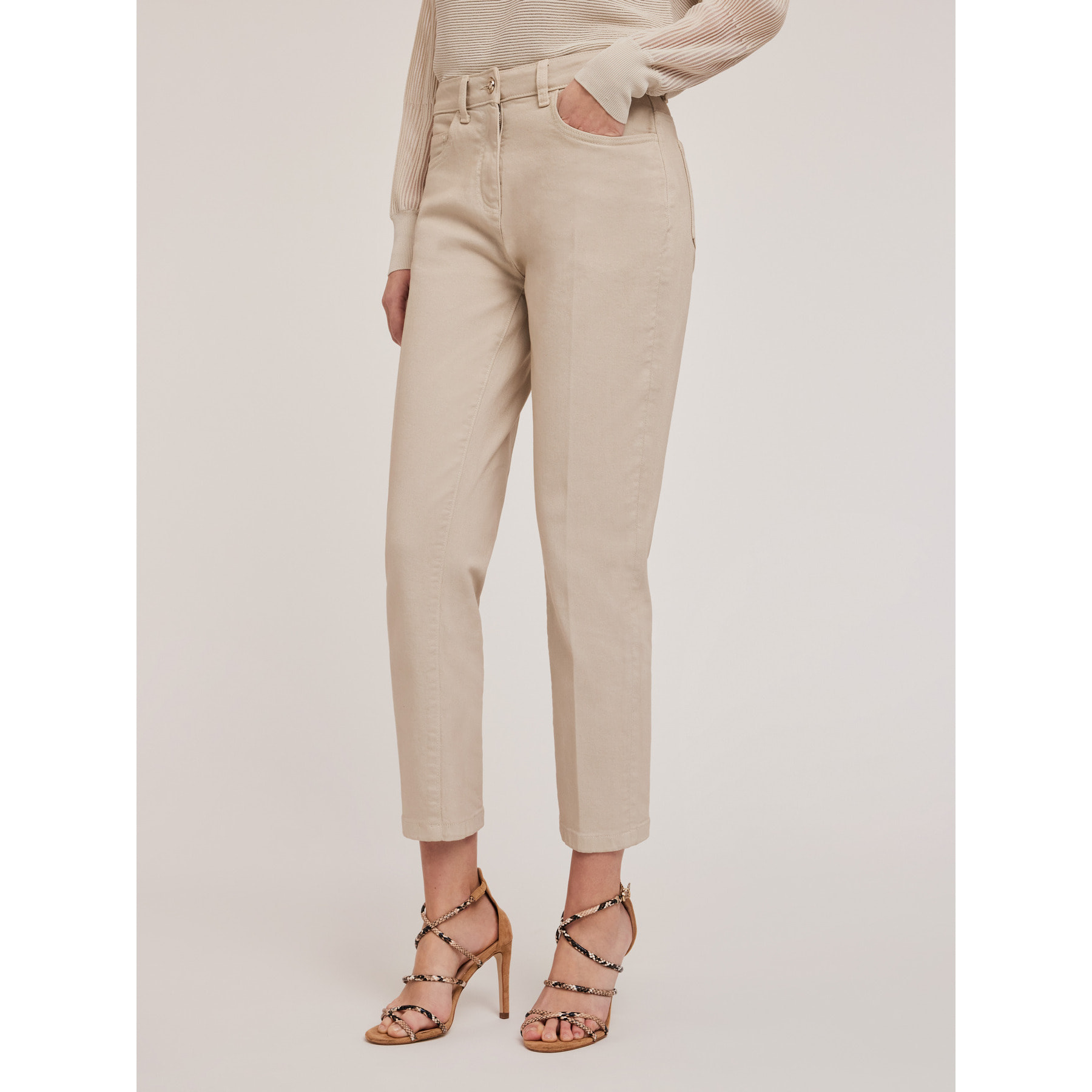 Motivi - Pantaloni carrot in drill Rianne - Beige