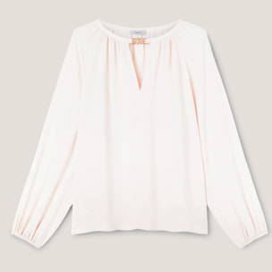 Motivi - Blusa con detalle metálico Double Love - Blanco