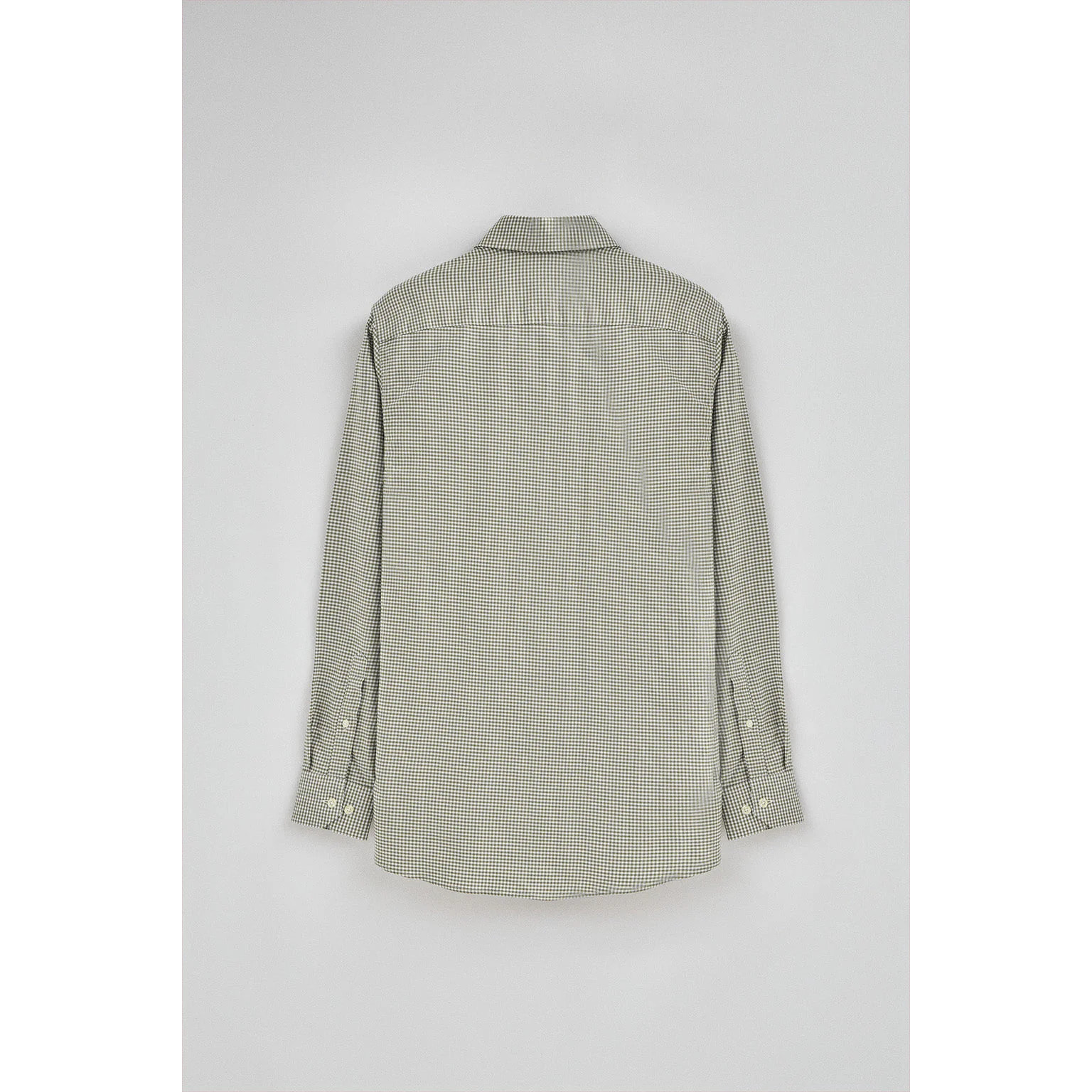 Camicia verde militare slim fit a quadri vichy con logo Rigby Go