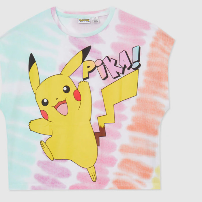 T-shirt crop stampa Pikachu