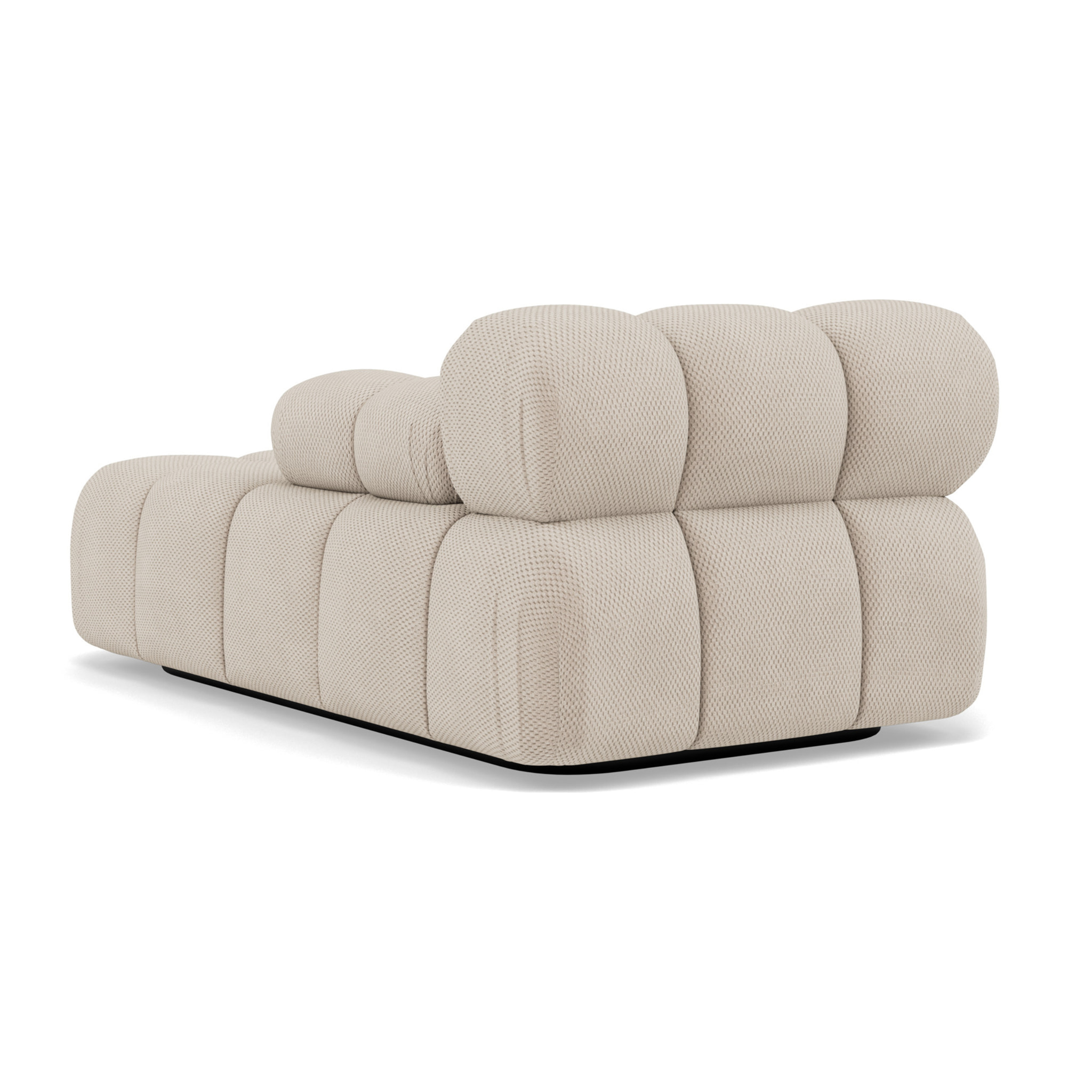 Ruby - module d'assise méridienne droite en velours texturé - Beige