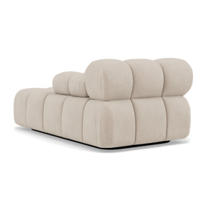 Ruby - module d'assise méridienne droite en velours texturé - Beige