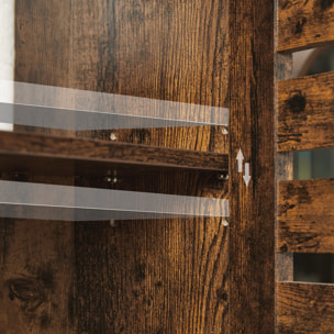 Mobiletto pensile da bagno in legno rustico con ripiano aperto
