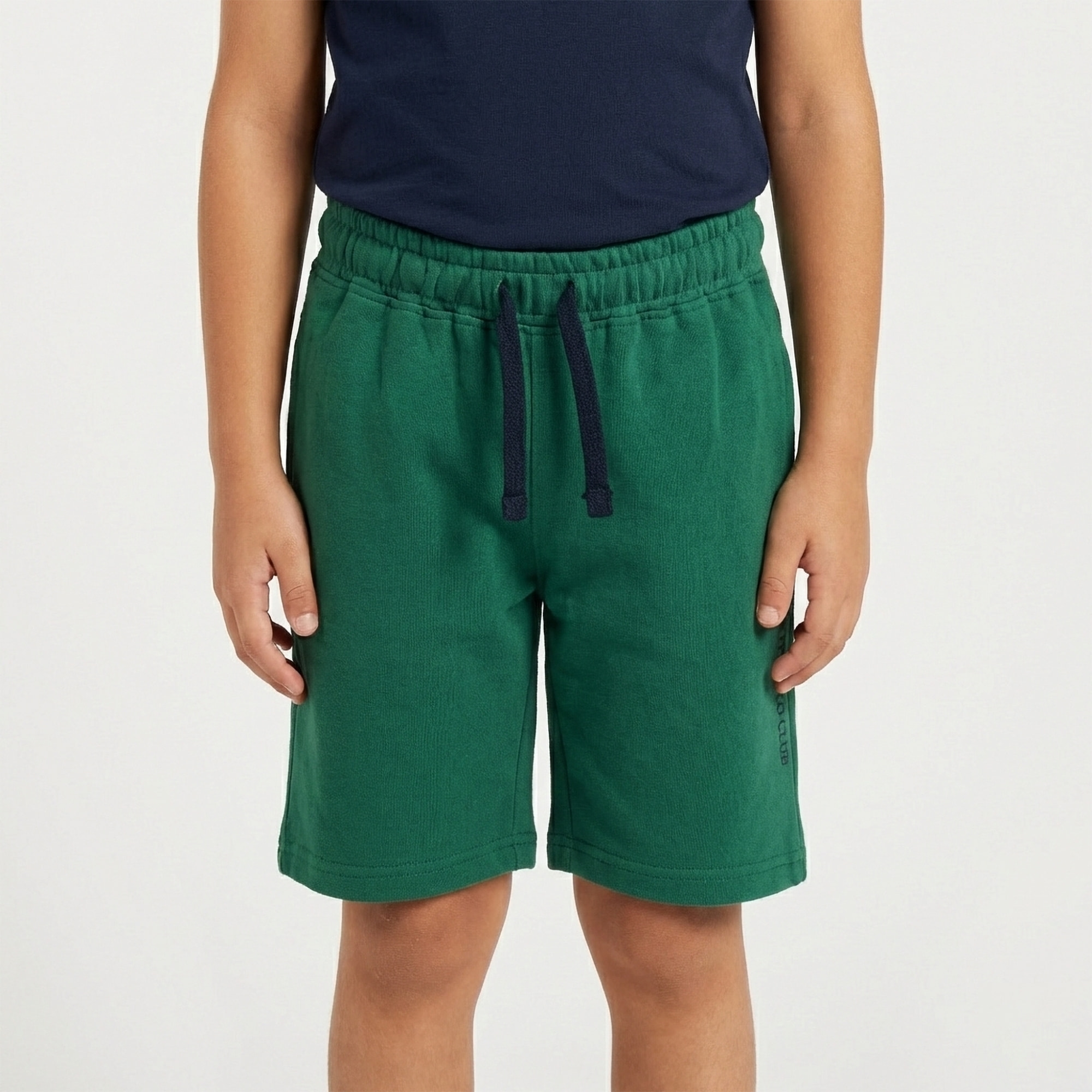 Bermuda felpa con logo stampato french terry