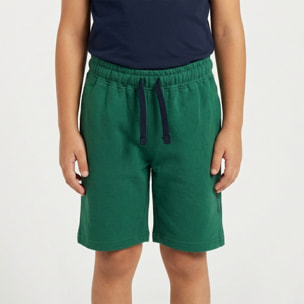 Bermuda felpa con logo stampato french terry