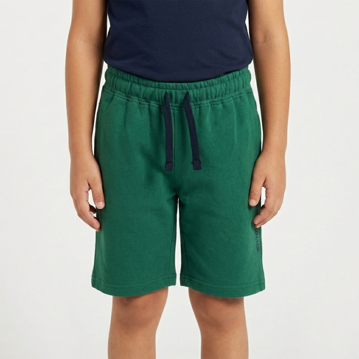 Bermuda felpa con logo stampato french terry